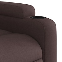 vidaXL Massagefåtölj med uppresningshjälp mörkbrun tyg