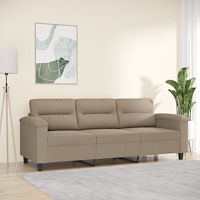vidaXL 3-sitssoffa Taupe 180 cm mikrofibertyg