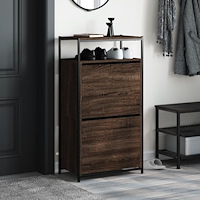 vidaXL Skohylla brun ek 60x34x112 cm konstruerat trä