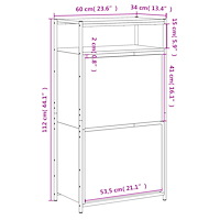 vidaXL Skohylla brun ek 60x34x112 cm konstruerat trä