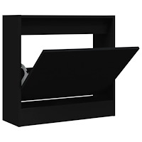 vidaXL Skohylla svart 60x21x57 cm konstruerat trä