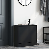 vidaXL Skohylla svart 60x21x57 cm konstruerat trä