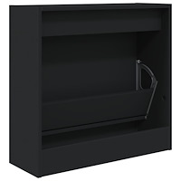 vidaXL Skohylla svart 60x21x57 cm konstruerat trä