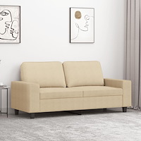 vidaXL 2-sitssoffa gräddvit 140 cm tyg