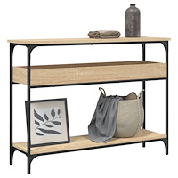 vidaXL Avlastningsbord med hylla sonoma-ek 100x29x75cm konstruerat trä