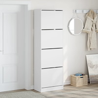 vidaXL Skoskåp med 4 flip-lådor vit 60x34x187,5 cm