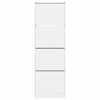 vidaXL Skoskåp med 4 flip-lådor vit 60x34x187,5 cm