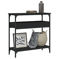 vidaXL Konsolbord med hylla svart 75x29x75cm konstruerat trä