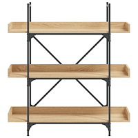 vidaXL Bokhylla 3 hyllplan sonoma-ek 100x33x108,5 cm konstruerat trä