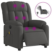 vidaXL Elektrisk massagefåtölj mörkgrå tyg