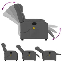 vidaXL Elektrisk massagefåtölj mörkgrå tyg