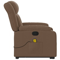 vidaXL Massagefåtölj med uppresningshjälp brun tyg