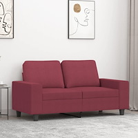 vidaXL 2-sitssoffa vinröd 120 cm tyg
