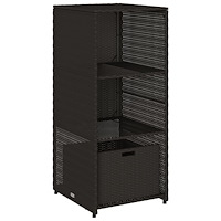 vidaXL Trädgårdsskåp svart 50x55x115 cm konstrotting