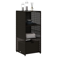 vidaXL Trädgårdsskåp svart 50x55x115 cm konstrotting