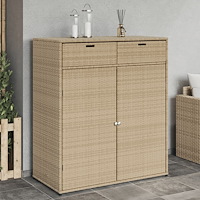vidaXL Trädgårdsskåp beige 105x55x113 cm konstrotting