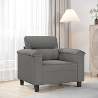 vidaXL Fåtölj mörkgrå 60 cm mikrofibertyg