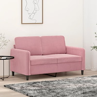 vidaXL Soffa 2-sits rosa 120 cm sammet