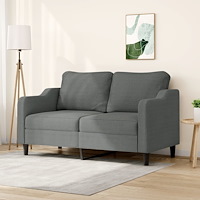 vidaXL Soffa 2-sits mörkgrå 140 cm tyg