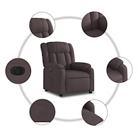 vidaXL Elektrisk reclinerfåtölj mörkbrun tyg