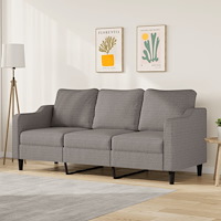 vidaXL 3-sitssoffa taupe 180 cm tyg