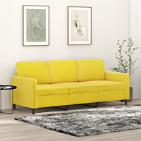 vidaXL 3-sitssoffa gul 180 cm sammet