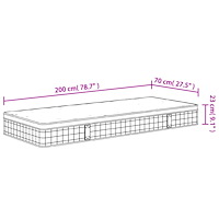 vidaXL Bonellresårmadrass medium 70x200 cm