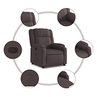 vidaXL Reclinerfåtölj mörkbrun tyg