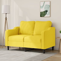 vidaXL 2-sitssoffa ljusggul 120 cm tyg