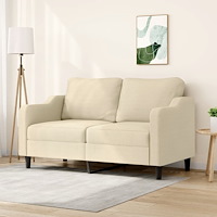 vidaXL 2-sitssoffa gräddvit 140 cm tyg