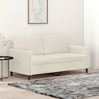 vidaXL Soffa 2-sits gräddvit 140 cm sammet
