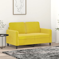 vidaXL 2-sitssoffa gul 120 cm sammet
