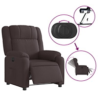 vidaXL Elektrisk reclinerfåtölj mörkbrun tyg