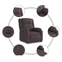 vidaXL Elektrisk reclinerfåtölj mörkbrun tyg