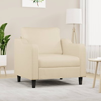 vidaXL Fåtölj gräddvit 60 cm tyg