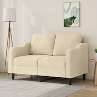vidaXL 2-sitssoffa gräddvit 120 cm tyg