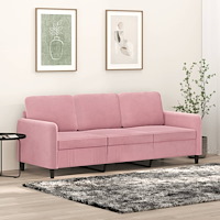 vidaXL 3-sitssoffa rosa 180 cm sammet