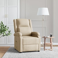 vidaXL Reclinerfåtölj gräddvit tyg