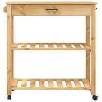 vidaXL Köksvagn MONZA 84x40x90 cm massivt furu