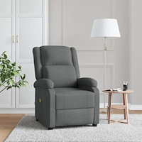 vidaXL Massagefåtölj mörkgrå tyg