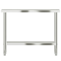 vidaXL Arbetsbord 110x30x85 cm rostfritt stål