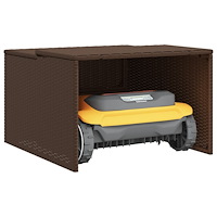 vidaXL Garage för robotgräsklippare brun 86x90x52/57 cm konstrotting