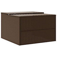 vidaXL Garage för robotgräsklippare brun 86x90x52/57 cm konstrotting