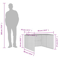 vidaXL Garage för robotgräsklippare brun 86x90x52/57 cm konstrotting