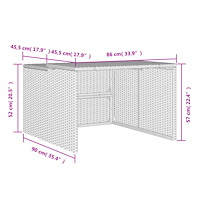 vidaXL Garage för robotgräsklippare brun 86x90x52/57 cm konstrotting