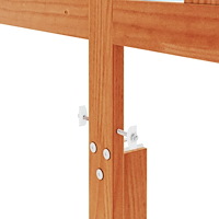 vidaXL Huvudgavel vaxbrun 135 cm massiv furu