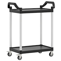 vidaXL Rullvagn 2 nivåer svart 81x41x92 cm aluminium