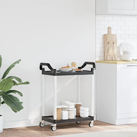 vidaXL Rullvagn 2 nivåer svart 81x41x92 cm aluminium