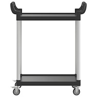 vidaXL Rullvagn 2 nivåer svart 81x41x92 cm aluminium