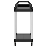 vidaXL Rullvagn 2 nivåer svart 81x41x92 cm aluminium